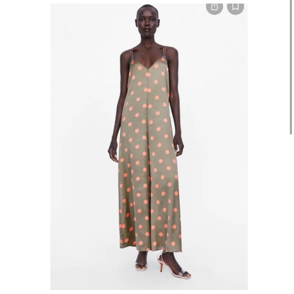 Zara polka dot long jumpsuit! excellent condition - Picture 3 of 6